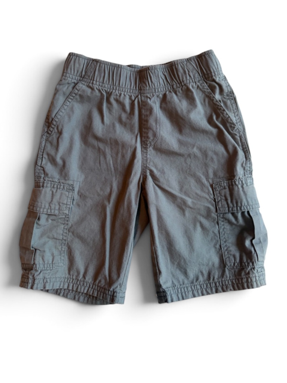 Childrens Place Grey Cargo Shorts Boys Size 7 Small Adjustable Waistband Pockets